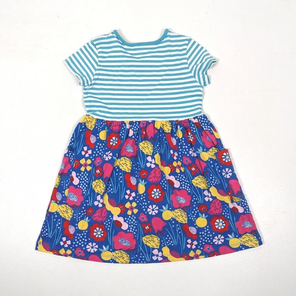 Hanna Andersson Dress Girls Size 8 Blue Floral Stripe Twirly Casual - Picture 2 of 5